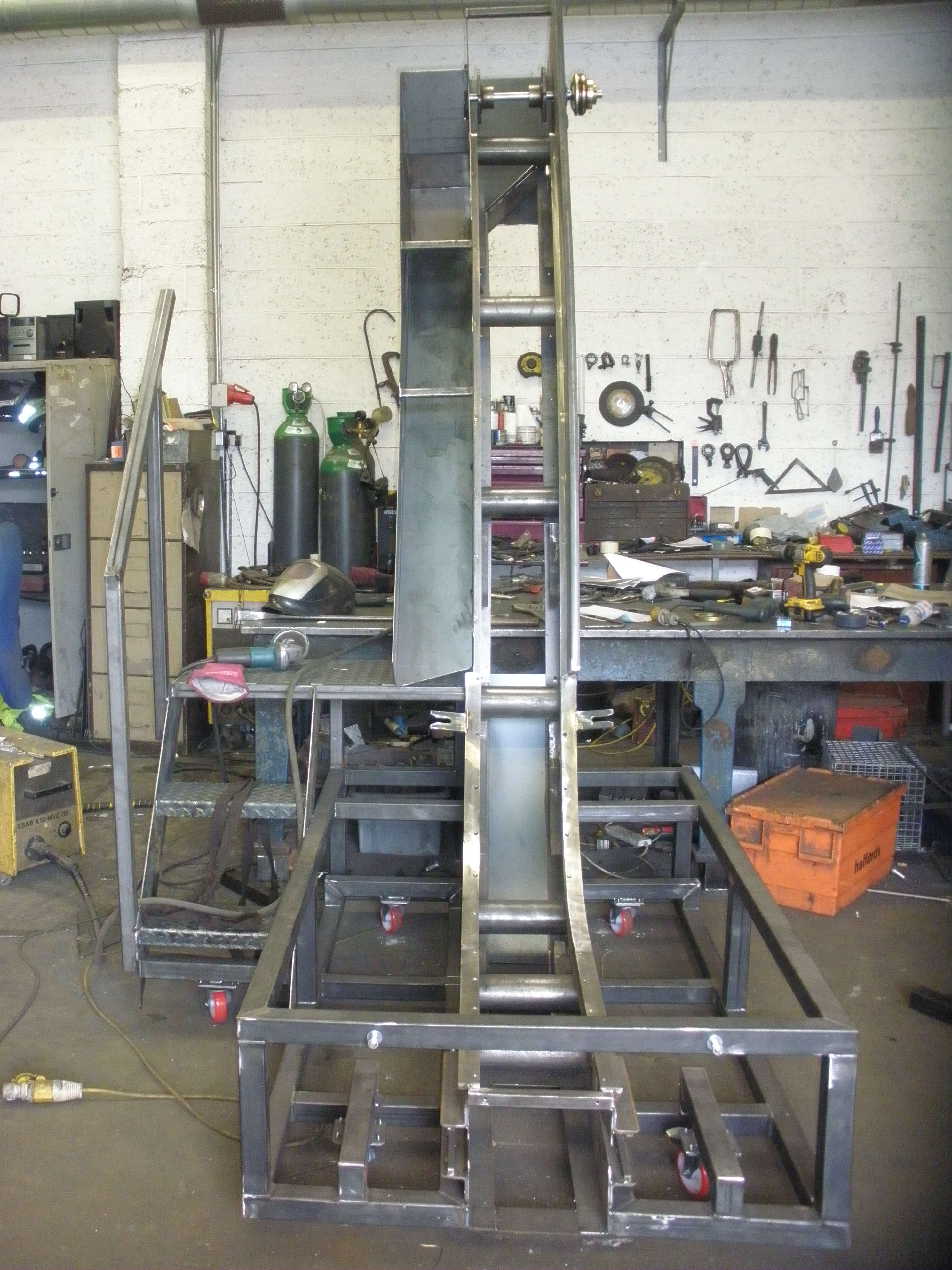 Frame of a custom swarf conveyor